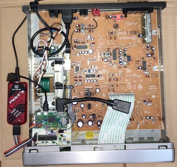 Raspberry Pi(ラズパイ)でOnkyo T-422Mチューナーをインターネットラジオ対応に改造 Raspberry Pi ZeroとPIC18Fの基盤実装