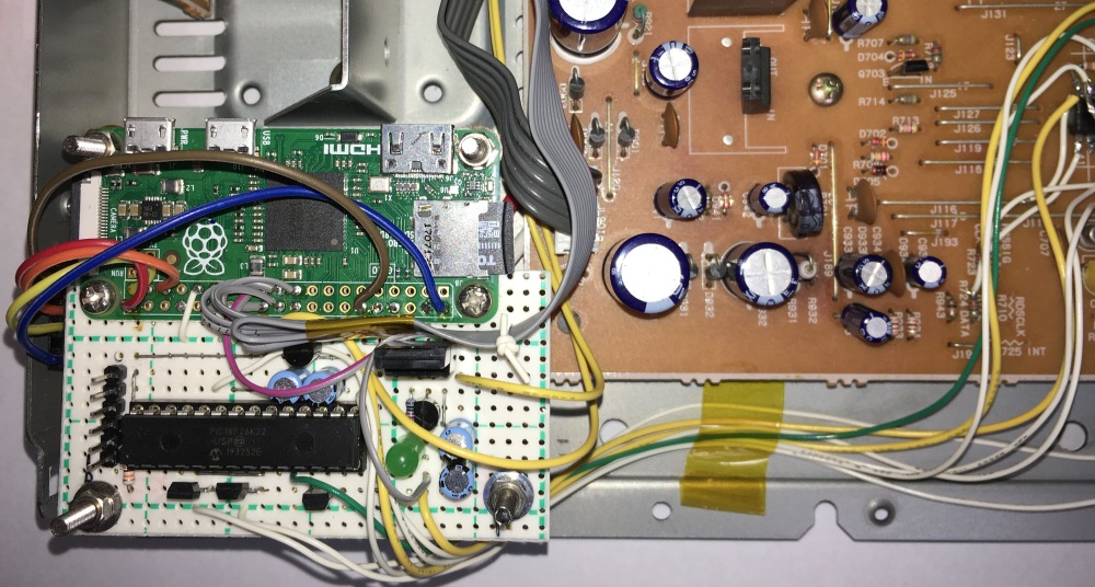 Raspberry Pi(ラズパイ)でOnkyo T-422Mチューナーをインターネットラジオ対応に改造 Raspberry Pi ZeroとPIC18Fの基盤実装