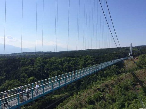 三島スカイウォーク 展望台から吊り橋